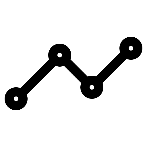 Ein schwarzweißes Symbol eines Liniendiagramms auf transparentem Hintergrund welches die Einstellungen der Cookies darstellt.